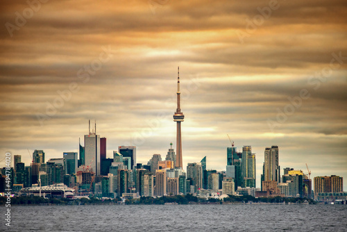 Canvas Print toronto skyline at sunset