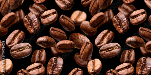 Photographie Coffee Beans With Black Background