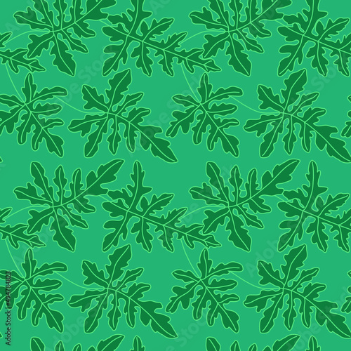 Vector seamless pattern with leaves, repeatable minimalistic background. Repeatable botanical backdrop.