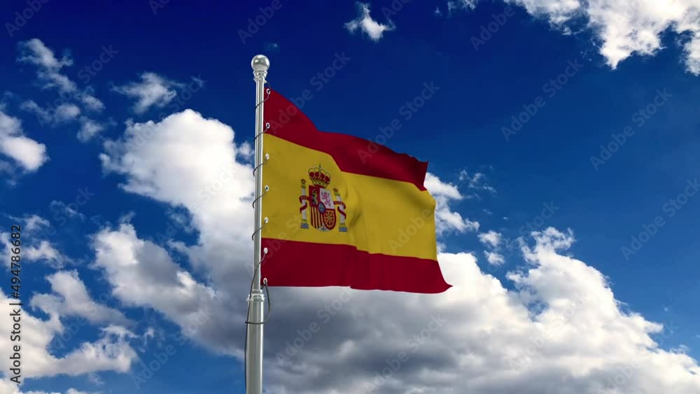 Spain flag, flag fluttering like in the wind Spain flag, flag fluttering like in the wind