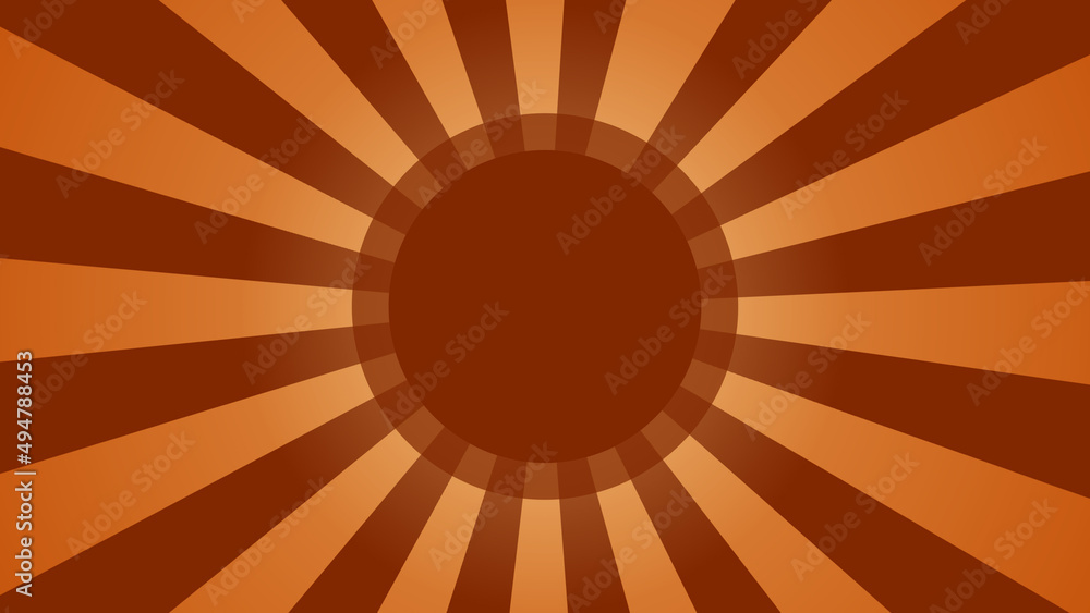Orange cartoon vortex background with space for text 