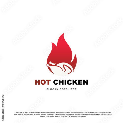 logo concept for hot chicken restaurant