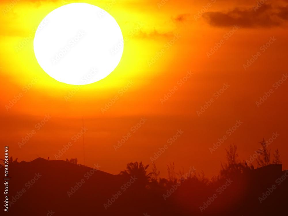 Orange sky with sunset