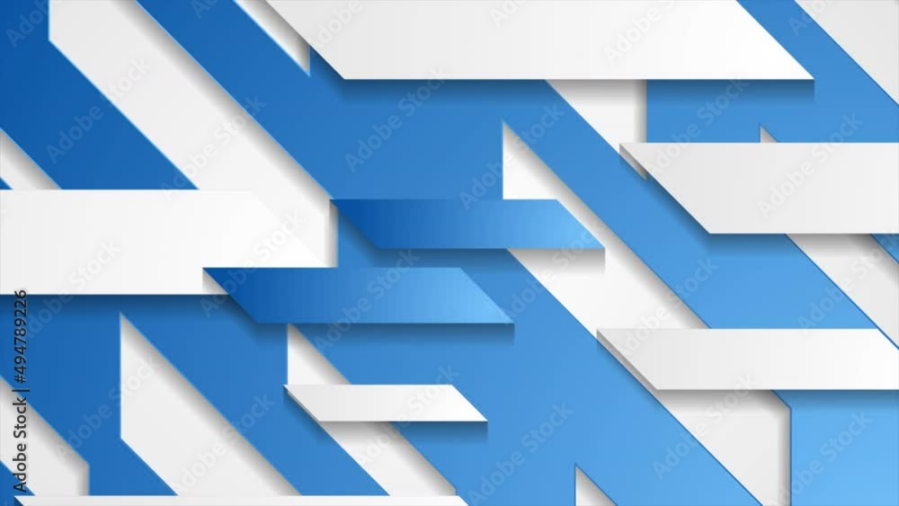 Abstract grey blue papercut tech corporate motion background. Seamless looping. Video animation Ultra HD 4K 3840x2160