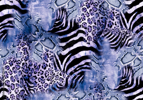 Seamless leopard pattern  abstract zebra print.
