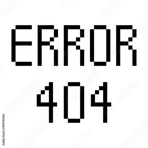 Black error 404 pixel. Grunge texture. Internet technology. Vector illustration. stock image. 