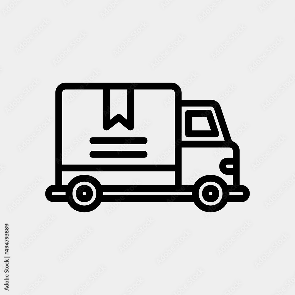 Delivery truck icon in line style about black friday, use for website mobile app presentation Delivery truck icon in line style about black friday, use for website mobile app presentation