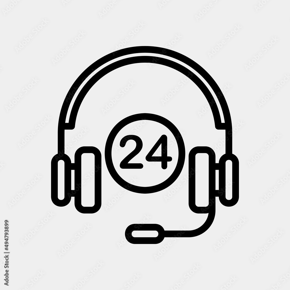 Customer service icon in line style about black friday, use for website mobile app presentation Customer service icon in line style about black friday, use for website mobile app presentation