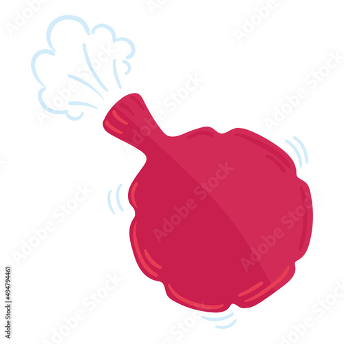 Isolated red flat bag with air Vector