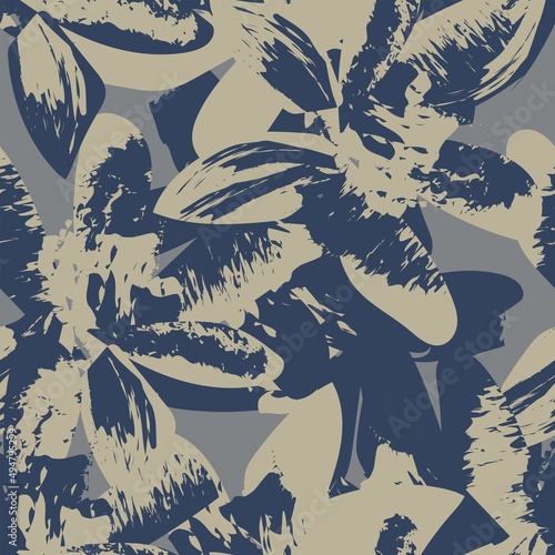 Floral Brush strokes Seamless Pattern Design