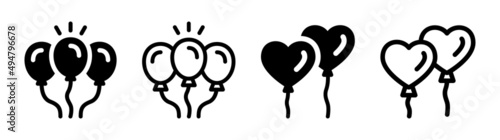Bunch of balloon icon collection. Vector illustration.