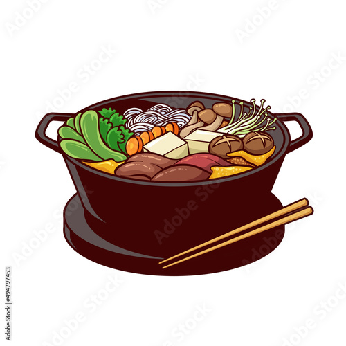 Foto sukiyaki is a typical food from japan