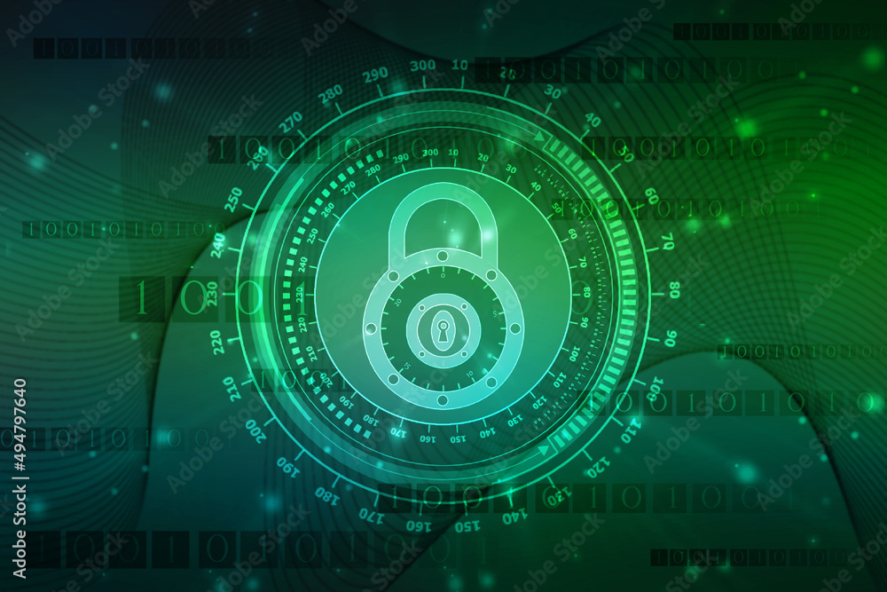 Digital Padlock on abstract technology background, Technology security concept. Modern safety digital background. Protection system, Cyber Security and safety information, personal data concept Digital Padlock on abstract technology background, Technology security concept. Modern safety digital background. Protection system, Cyber Security and safety information, personal data concept