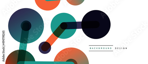 Abstract background. Round dots connected by lines. Trendy techno business template for wallpaper, banner, background or landing