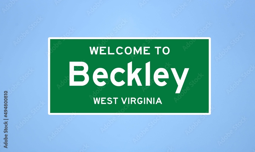 Beckley, West Virginia city limit sign. Town sign from the USA. Beckley, West Virginia city limit sign. Town sign from the USA.