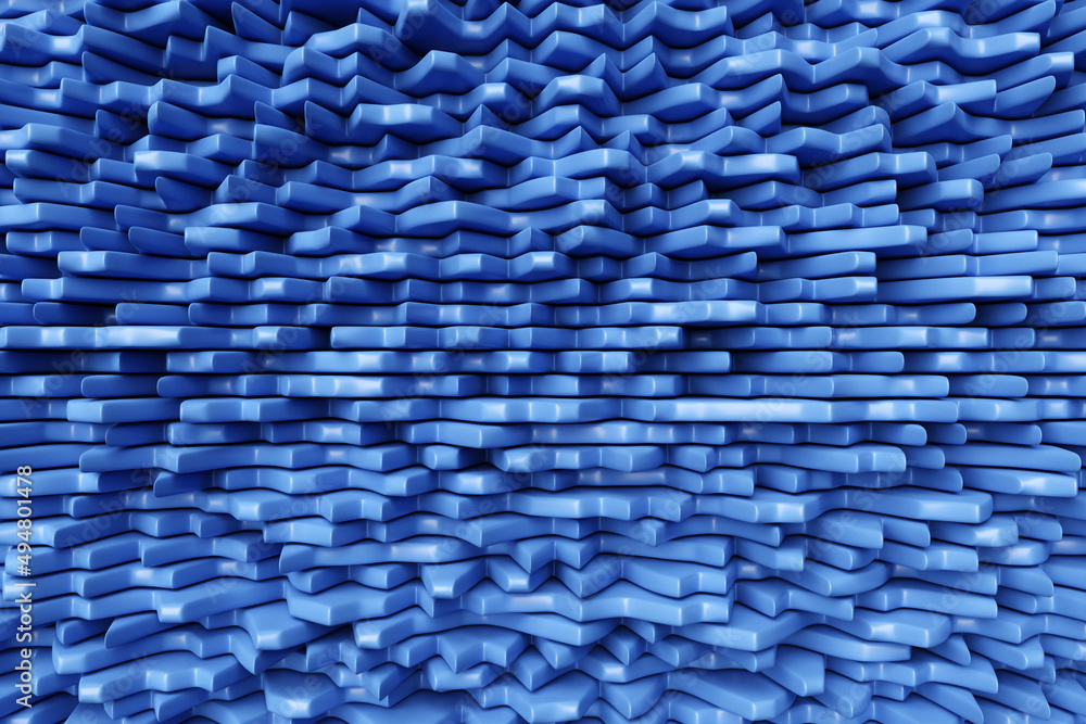 Fototapeta premium 3D illustration of a hypnotic pattern. Abstract blue background design