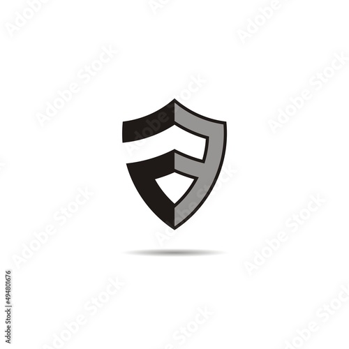 Simple vector illustration of letter a in shield shape