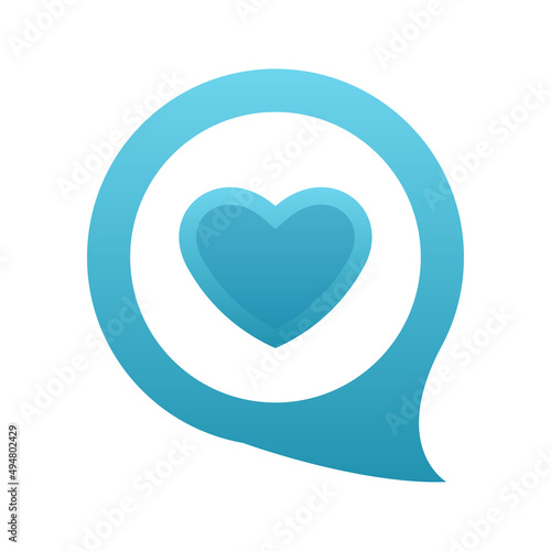 chat love logo element design template icon