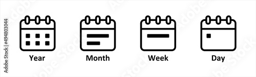 Calendar icon. Business plan schedule. Reminder organizer event signs symbol, vector illustration photo