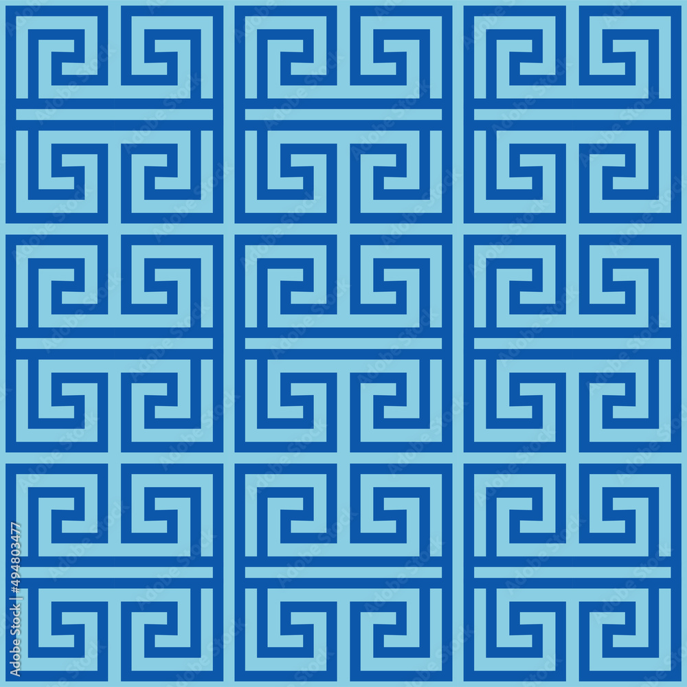 Korean Square Motif Vector Seamless Pattern