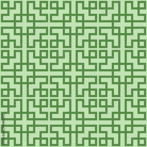 Korean Square Maze Vector Seamless Pattern