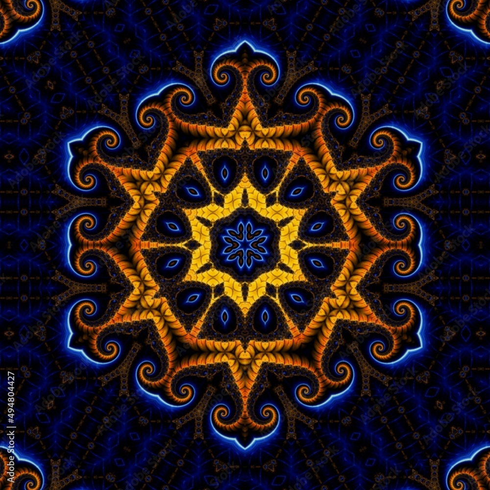 Fototapeta premium Blue Gold Abstract Art 292