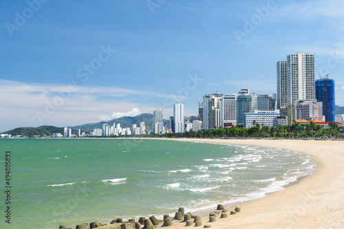Awesome view of central beach of Nha Trang, Vietnam © efired