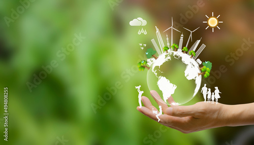 Wallpaper Mural environment concept  with green city, eco friendly save the earth. Torontodigital.ca