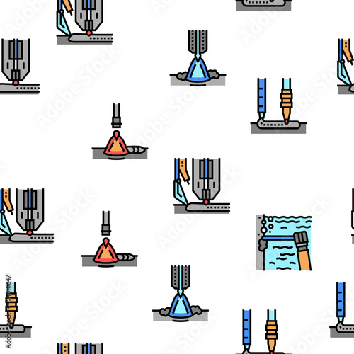 Welding Machine Tool Vector Seamless Pattern Thin Line Illustration