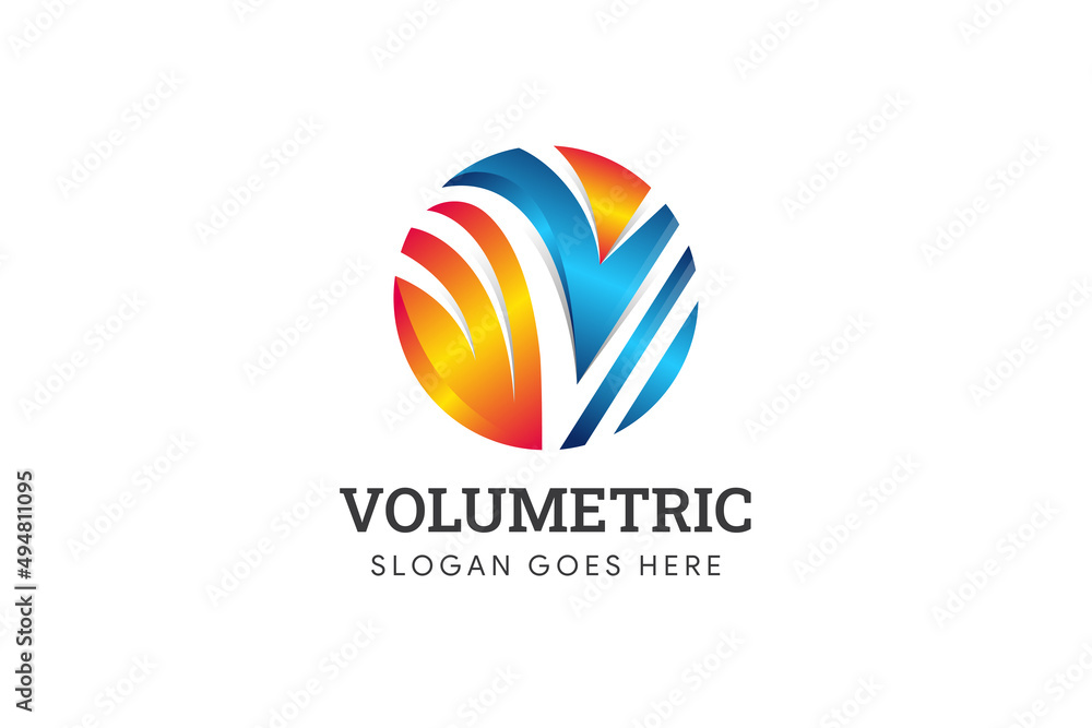 modern logo design template. letter v, letter w in circle shape using