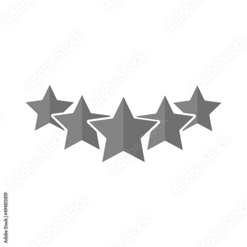 Fototapeta Naklejka Na Ścianę i Meble -  Five stars grey flat vector icon