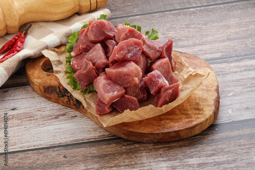 Raw pork cube for roast
