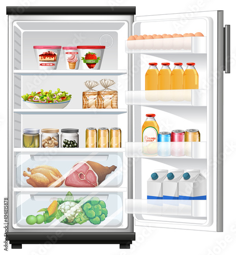 Refrigerator with lots of food