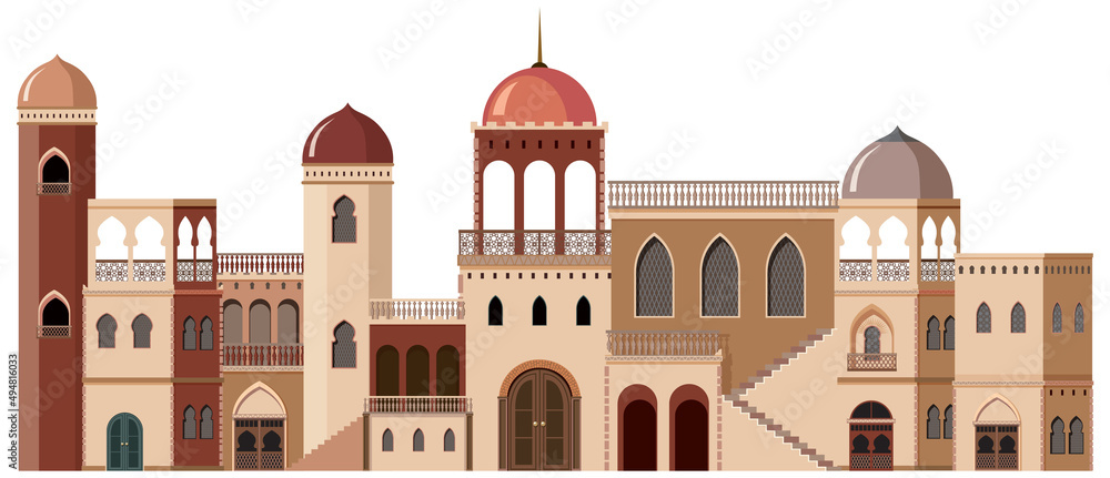 Scene with many buildings in brown Scene with many buildings in brown