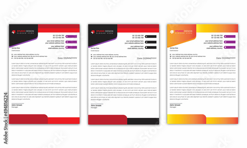 Business style letterhead design, Editable corporate identity template. Stationery template design,Elegant letterhead template design in minimalist style.