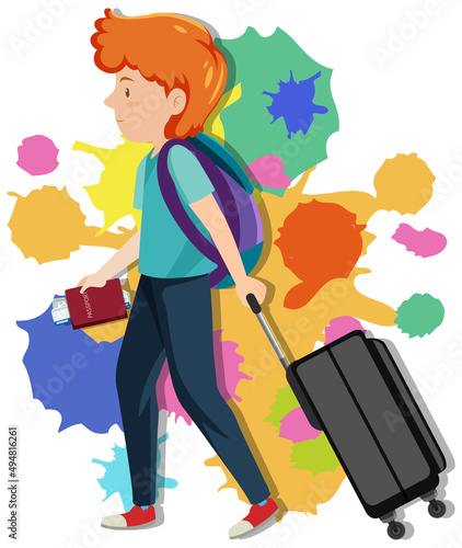 Man with passport and luggage