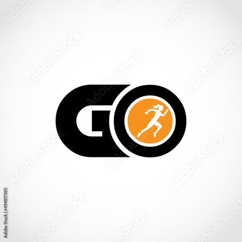 GO logo vector. Uppercase lettering logo GO illustration.
