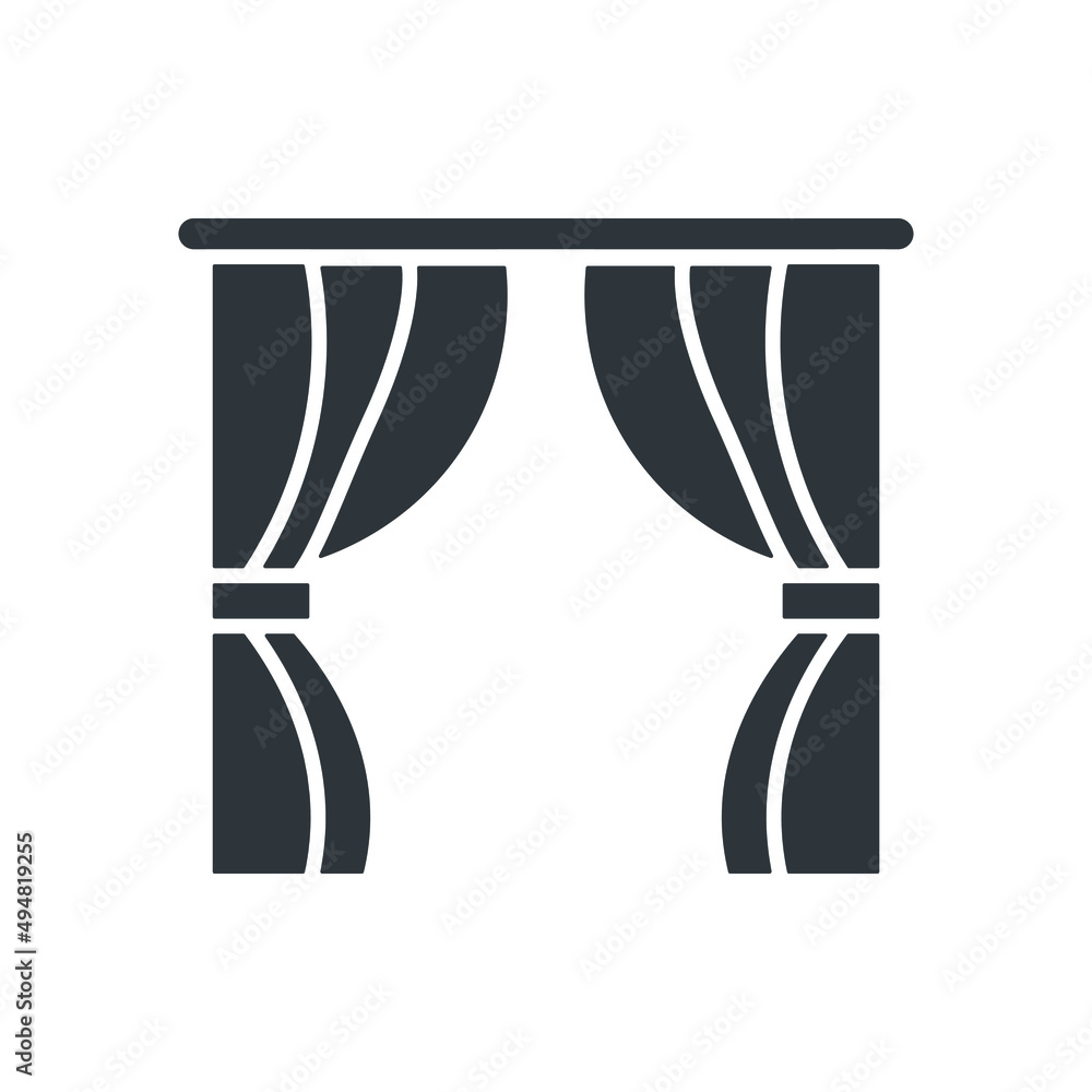 curtain for website graphic resource, presentation, symbol Stock Vector