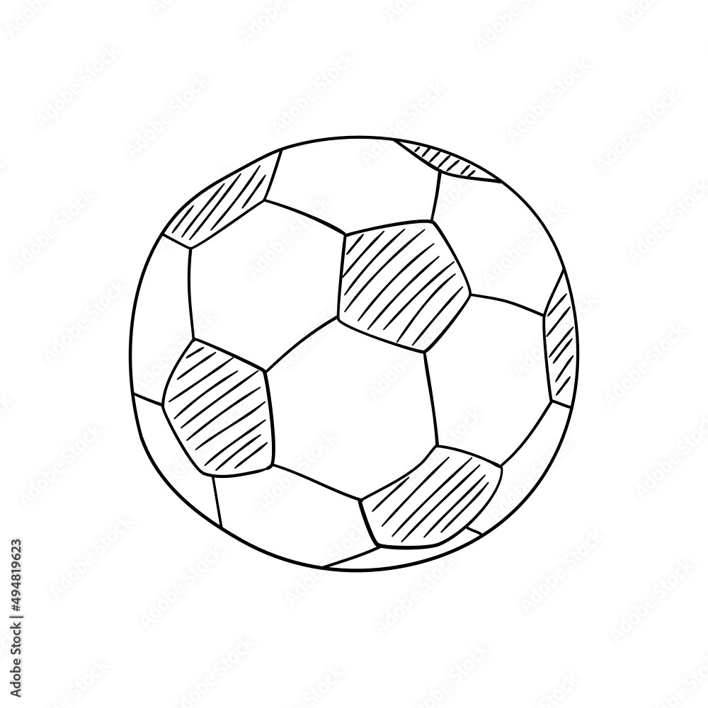Soccer Ball hand drawn vector icon on white background. Soccer Ball hand drawn vector icon on white background.