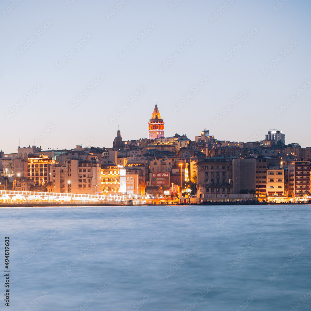 Landscape photography of the Galata Tower in Istanbul Turkey