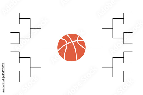 Basketball Tournament bracket templates on white background.