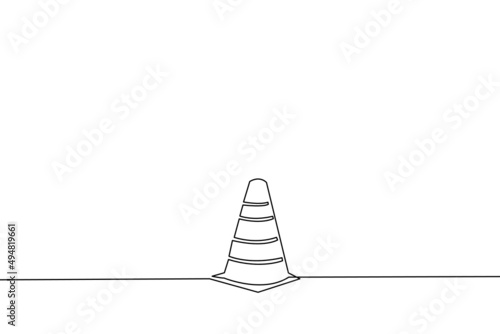 Continuous line drawing of Traffic Cone.