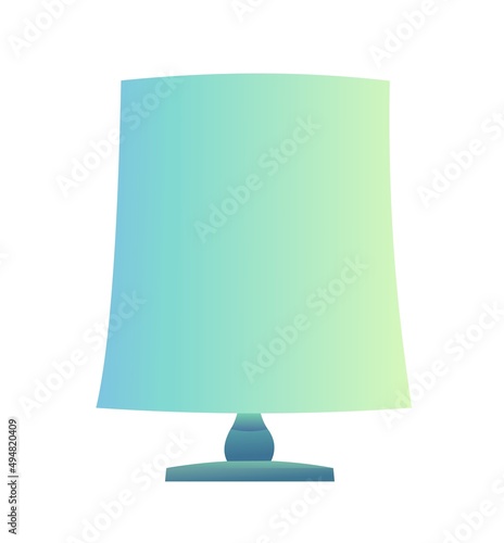 Table lamp. Modern minimalist torchere design. Cartoon style. Object isolated on white background. Vector