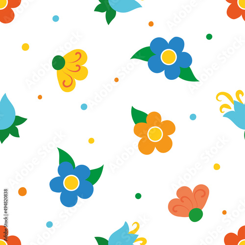 Cartoon flower pattern drawing for children