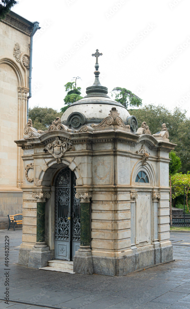 Fototapeta premium old building. ancient fortress temple. old church in the mountains.
