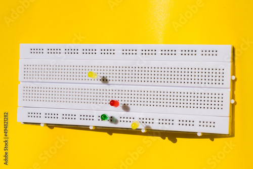 Принти на полотні Breadboard used in engineering projects and also in programming tests using latest technology