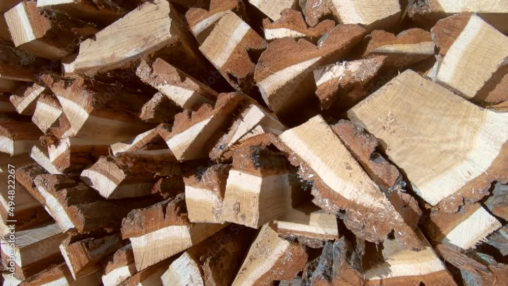 a house has a pollen with firewood a house has a pollen with firewood