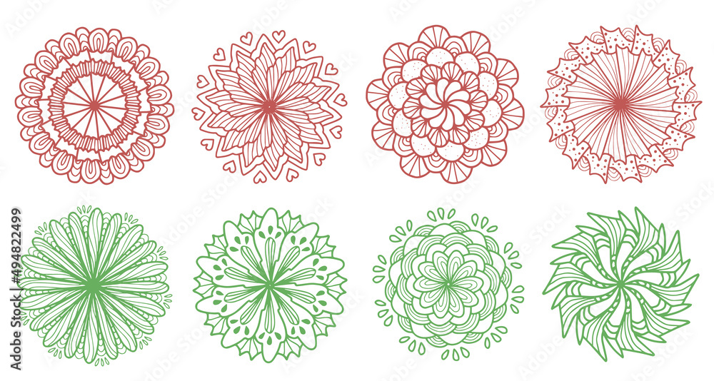 cute geometric symmetrical mandala floral shape ramadan ornament