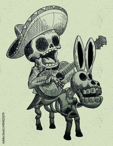 mexican skull mariachi