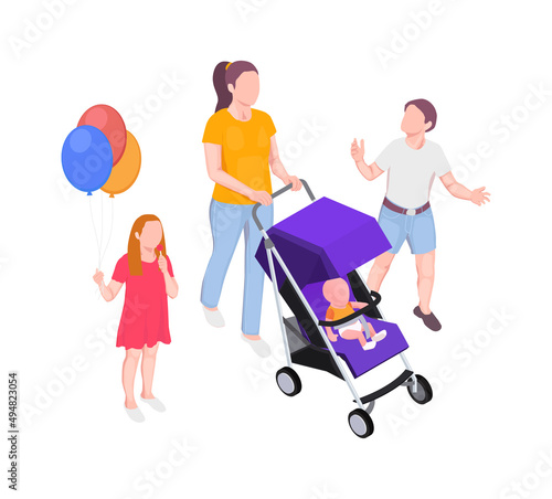 Family Holiday Walk Composition